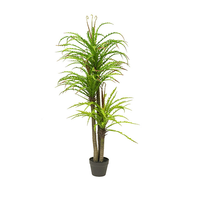 Artificial 3 Head Potted Fern Plant Green (140cmH)