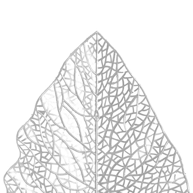 Philo Vein Leaf Stem Metallic Silver (56cmH)
