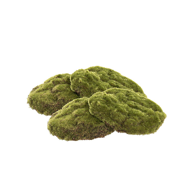 Artificial Moss Rocks X Large Pack 4 Green (18cmD)