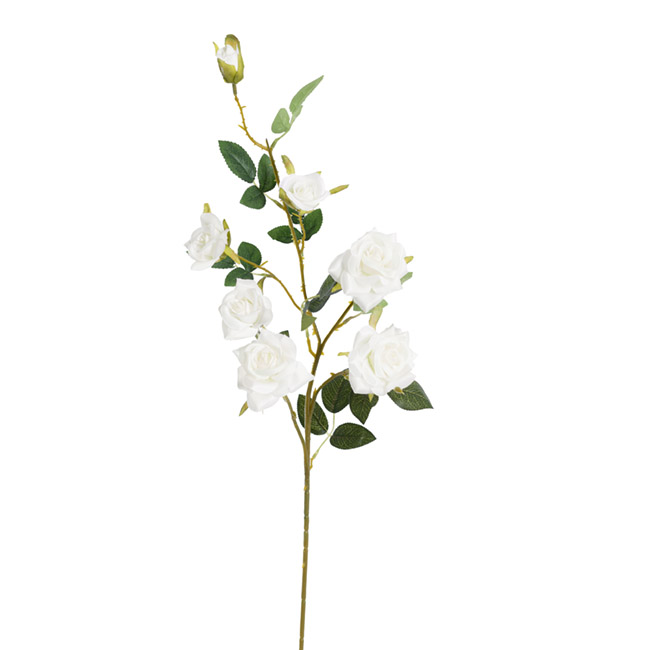 Garden Rose 7 Head Spray White (97cmH)