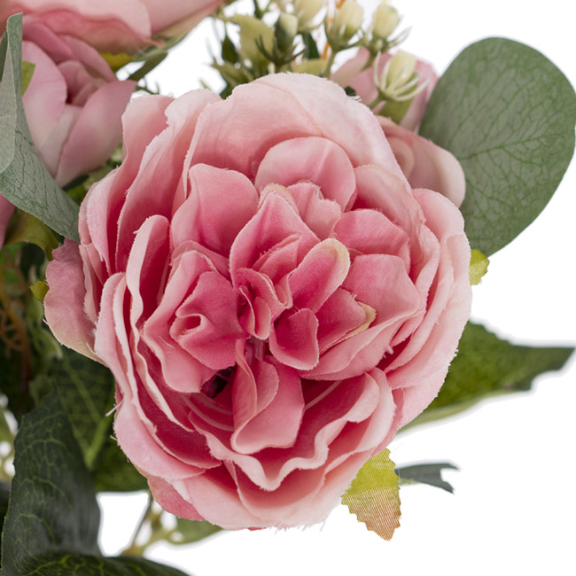 English Rose 7 Head Bouquet Blush Pink (38cmH)