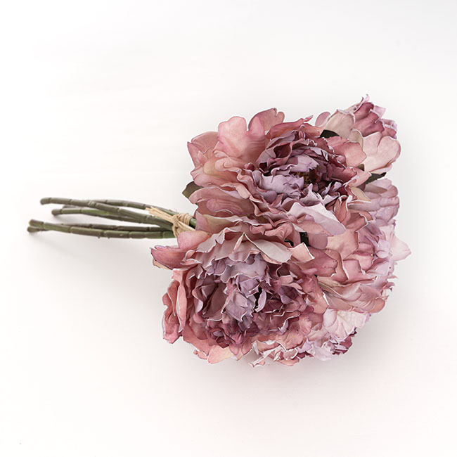 Peony Bouquet x 6 Heads Soft Purple (30.5cmH)