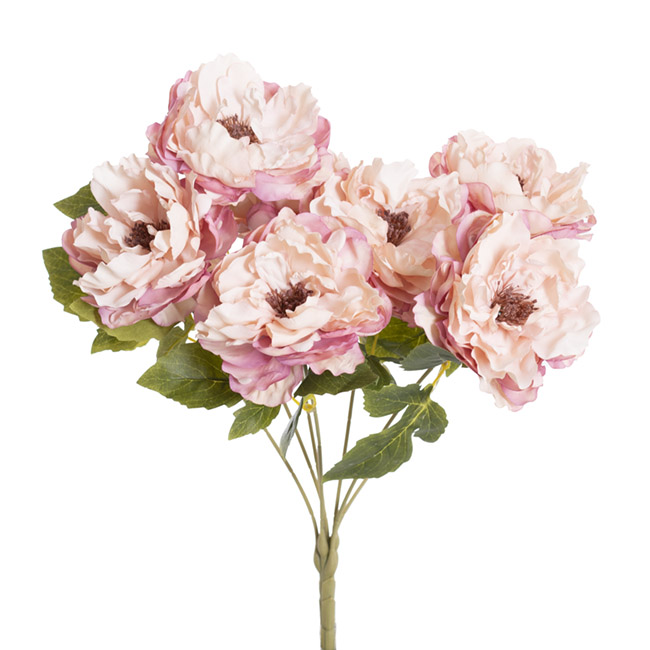 Peony 7 Head Bouquet Dusty Pink (52cmH)