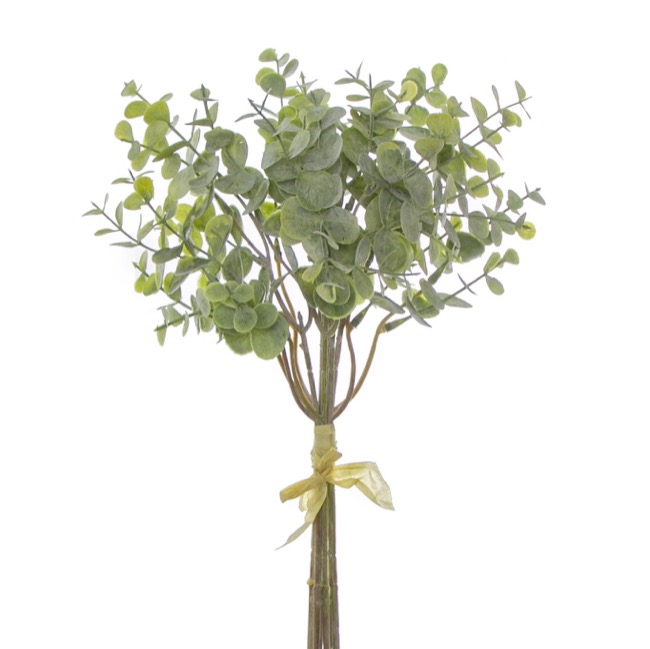 Eucalyptus Mini Leaf Bouquet x6 Green Grey (35cmH)