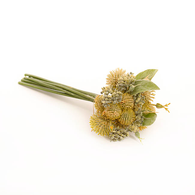 Artificial Onion Flower Bouquet Yellow (30cmH)