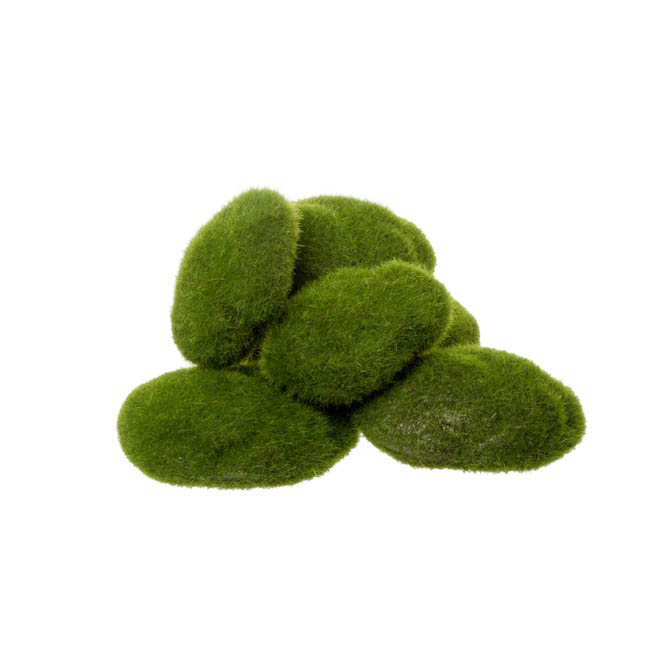 Artificial Moss Rocks Green Assorted Sizes Pack 12