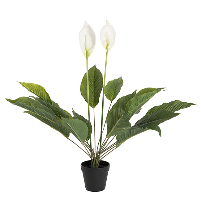 Artificial Spathiphyllum Potted Plant Real Touch (76cmH)