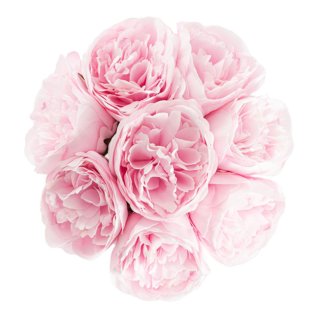 Peony Bouquet Emily x8 Flowers Pink (34cmH)