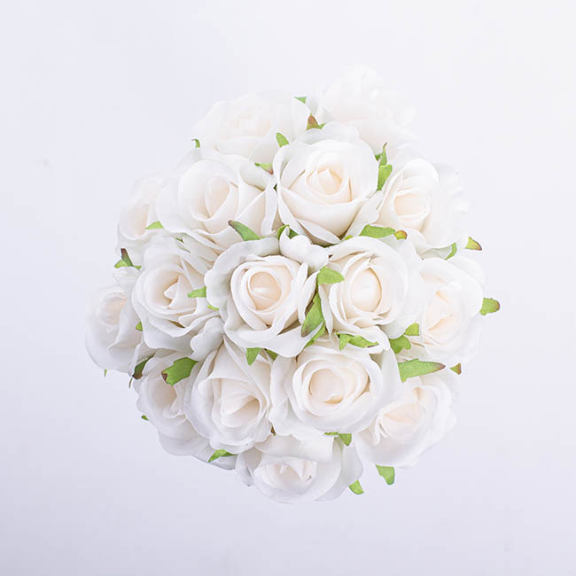 Katie Rose Bouquet with 16 Flowers Cream (25cmH)