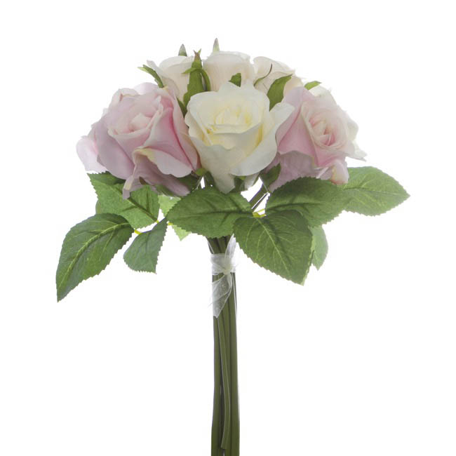 Georgia Rose Bouquet 12 Flowers Light Pink Combo (25cmH)
