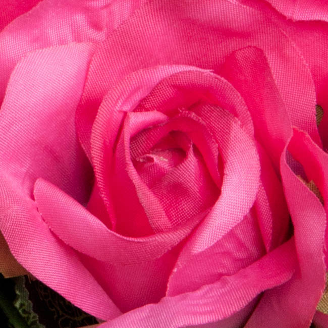 Lavina Rose Bud Bouquet 18 Heads Hot Pink (33cmH)