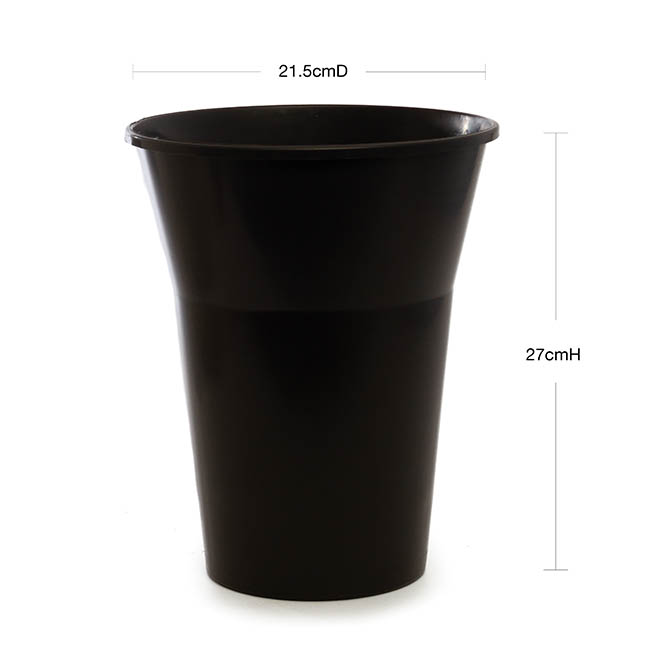 Flower Display Vase 05L Black (21.5Dx27cmH)
