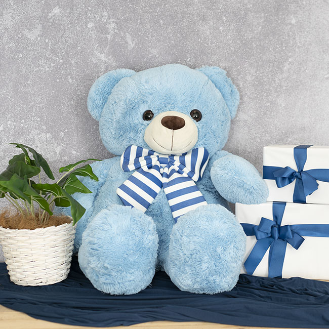 Liam Giant Teddy Bear Blue (105cmHT)