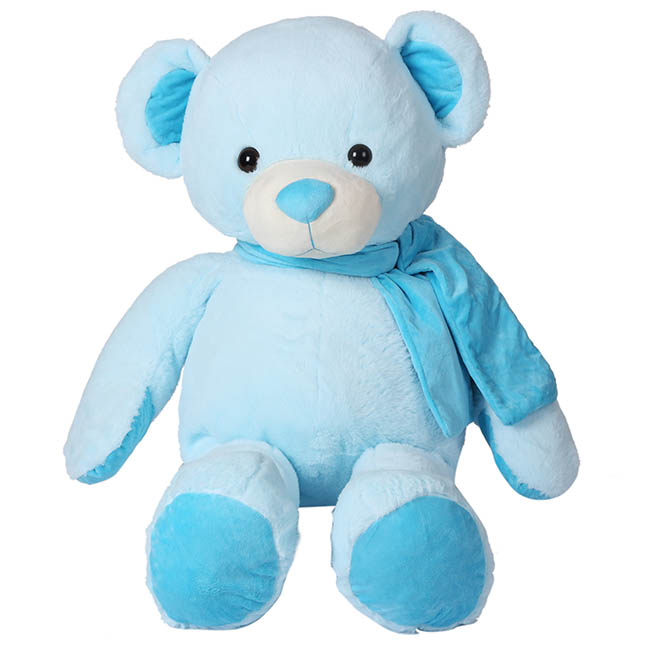 Asher Bear with Scarf Baby Blue (90cmHT)