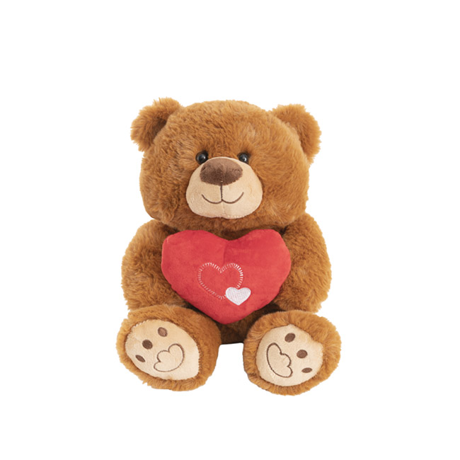 Sweet Teddy Bear With Love Heart Brown (25cmST)