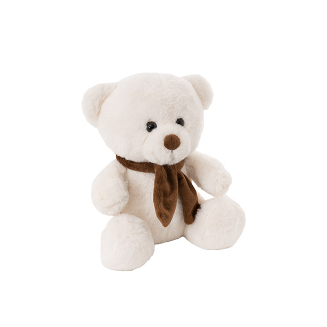Tobby Bear With Scarf White (25cmST)