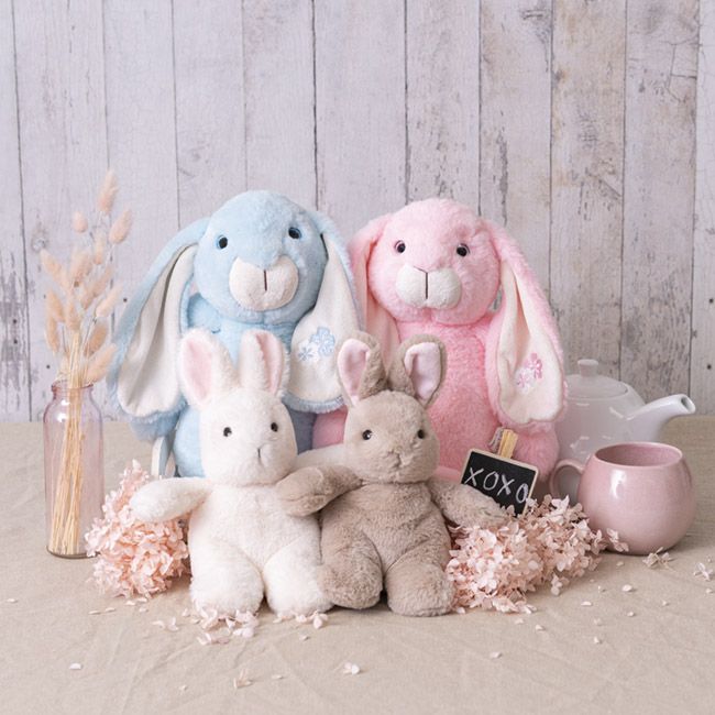 Amelia Bunny With Standing Ears White (17cmST)