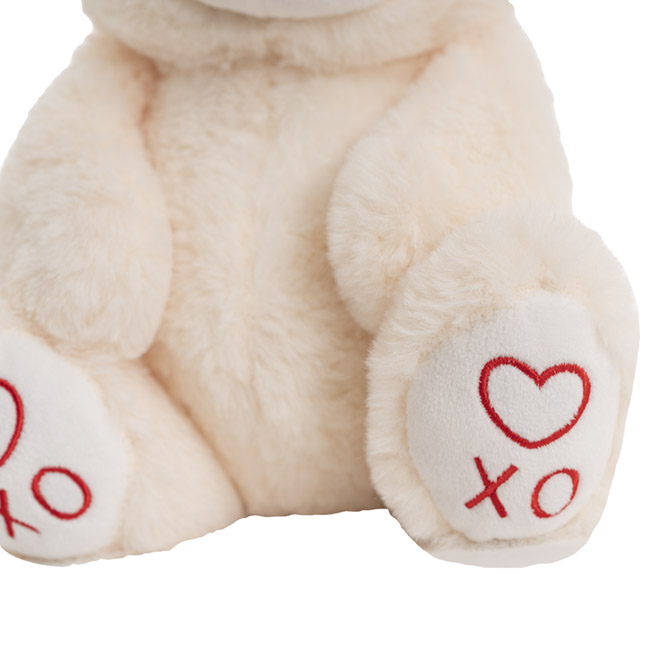 Teddy Bear With XO On Paw White (25cmST)