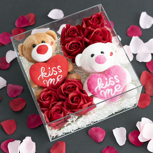 Kiss Me Teddy Bear Mini Plush Toy Red & Brown (14cmST)