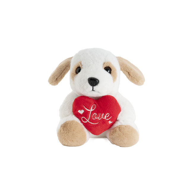 Love Puppy Patches Mini Plush Toy White (14cmST)