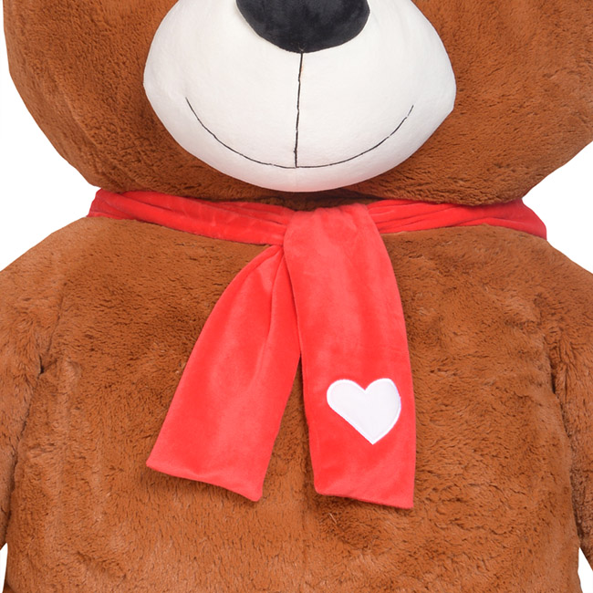 Conrad Teddy Bear With Red Scarf Brown (136cmHT)