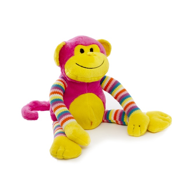 Milo Monkey Bright Striped Hot Pink (38cmHT)