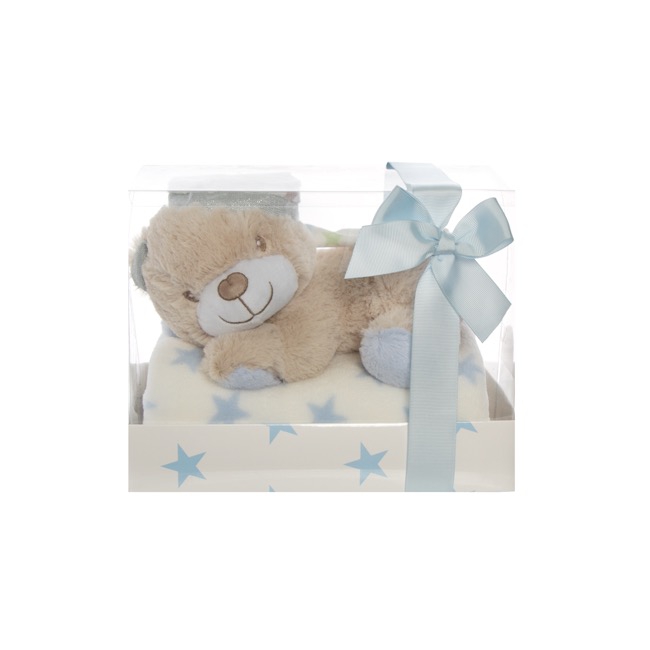 Liam Teddy Bear Gift Pack Blue (22cmHT)