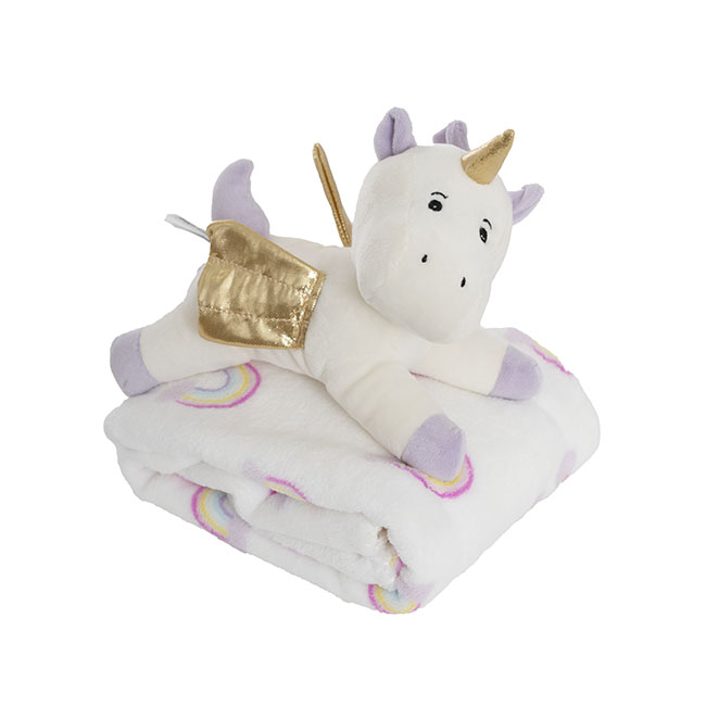 Unicorn Pebbles & Blanket Gift Pack Purple (20x18x26cm)