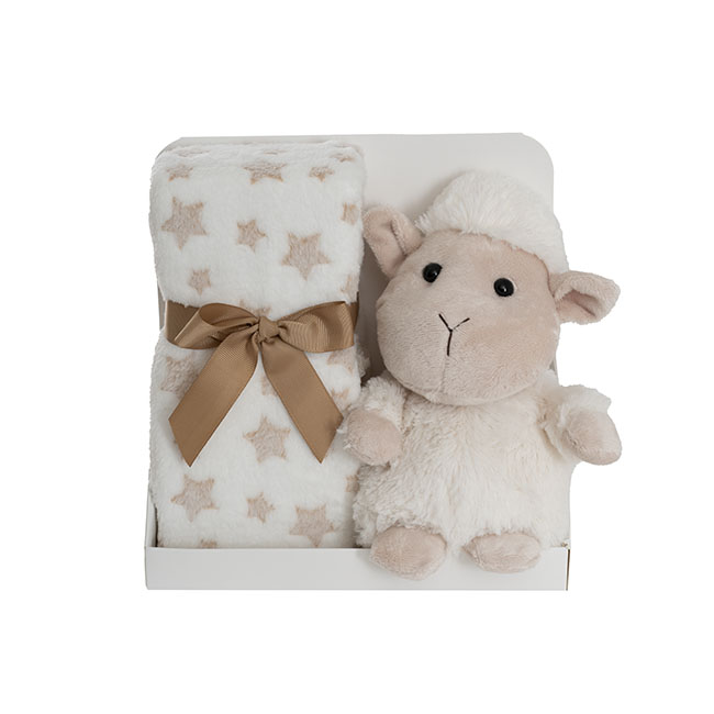 Leah the Lamb & Blanket Gift Pack Beige (20x18x26)