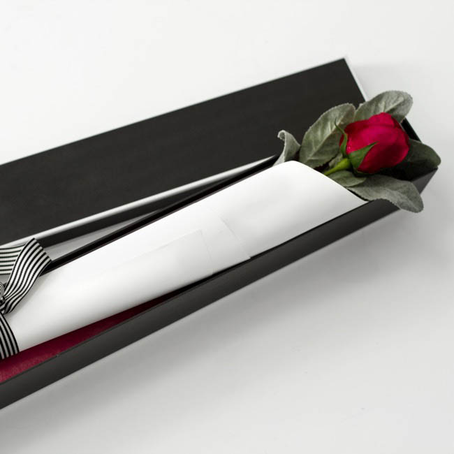 Signature Rose Box Single Silhouette Black Wht (74x8x8cmH)