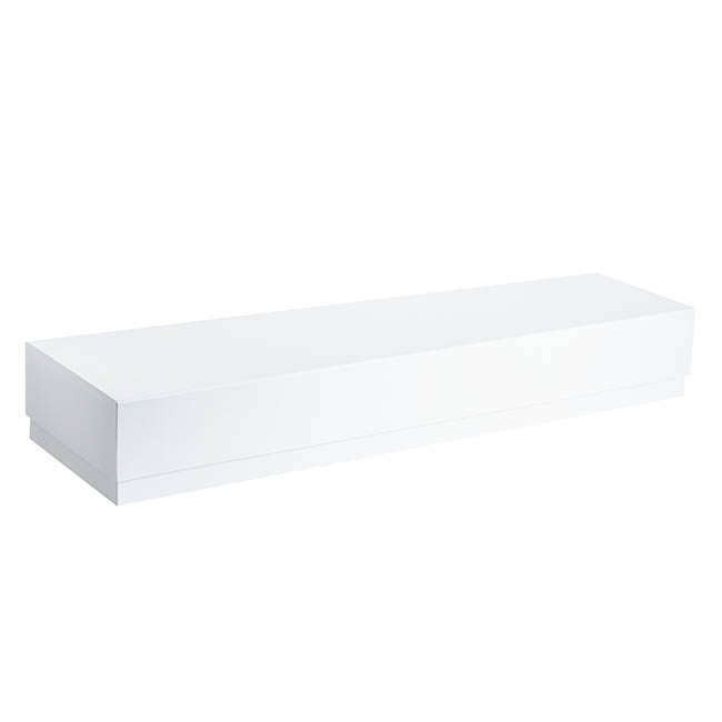 Matte Rose Box Dozen Deep Lid White Set 3 (75x21x11cmH)