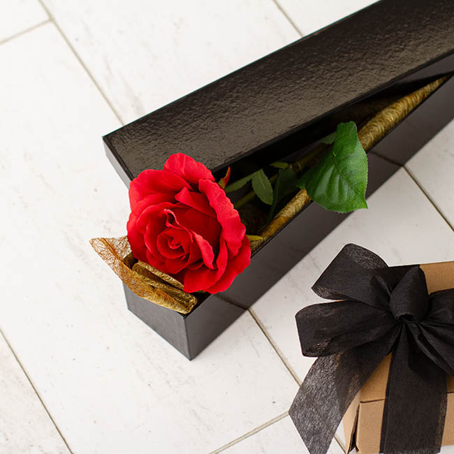 Glossy Rose Box Single Black (71x8x7cmH)
