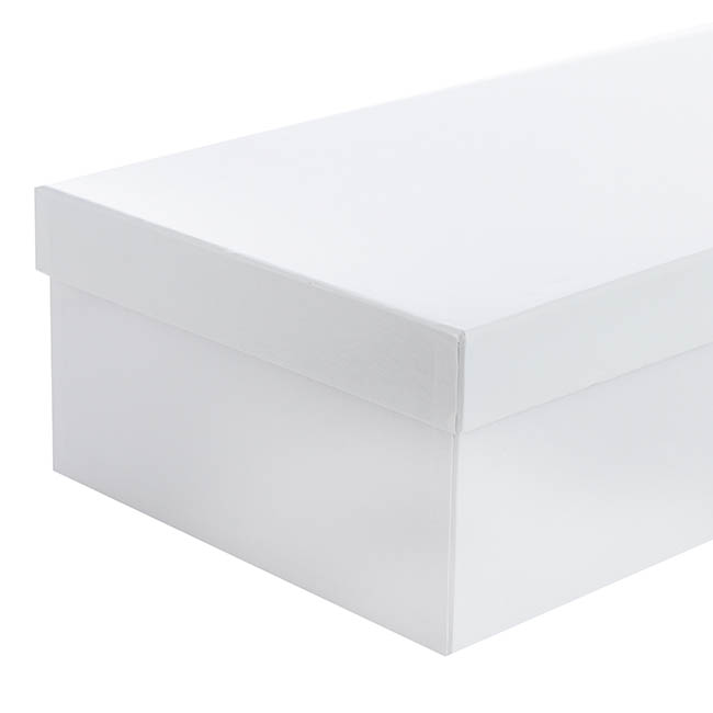 Glossy Rose Box Dozen White (75x21x11cmH) Set 3