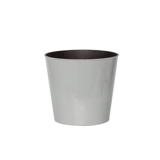 Flora Gloss Pot Round (15.5Dx13cmH) Cool Grey