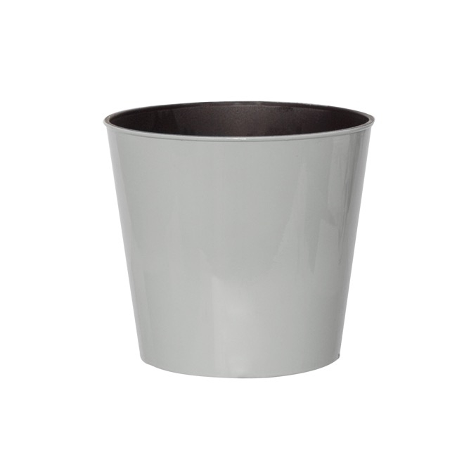 Flora Gloss Pot Round (17Dx15.5cmH) Cool Grey