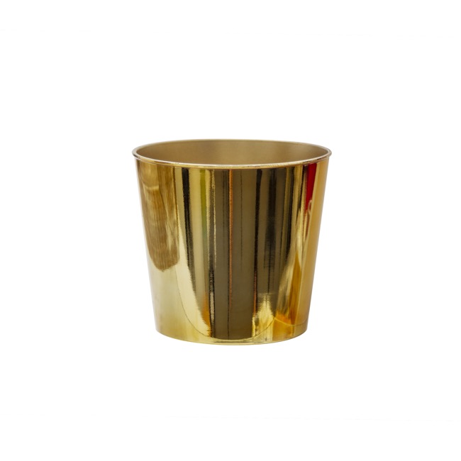 Flora Chrome Pot Round (13Dx11.5cmH) Gold