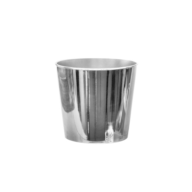 Flora Chrome Pot Round (13Dx11.5cmH) Silver