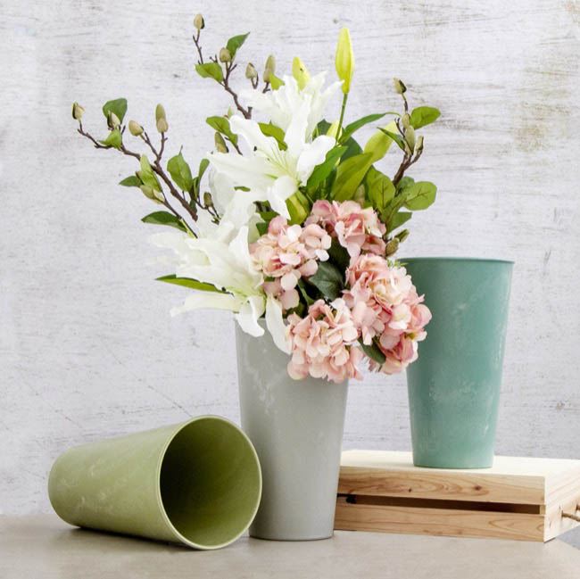 Flora Display Vase (19Dx33cmH) Light Grey