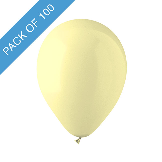 Latex Koch Balloon 12 100 Pack Pastel Yellow (31cmD)