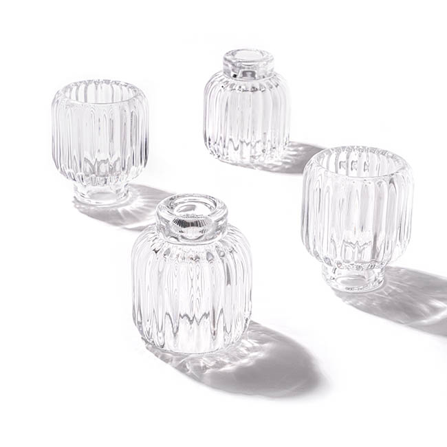 Glass Craft Ripple 2 in 1 Candle Holder Crystal (9x10cmH)