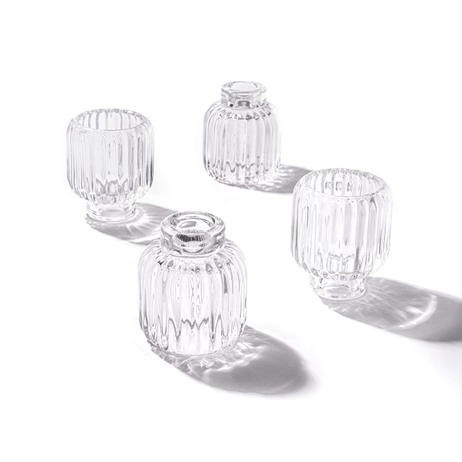 Glass Craft Ripple 2 in 1 Candle Holder Crystal (7x8cmH)