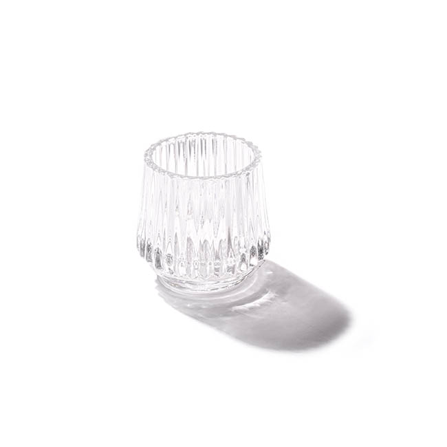 Glass Craft Ripple Votive Candle Holder Clear (7x6.8cmH)
