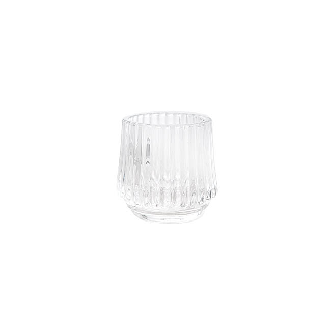 Glass Craft Ripple Votive Candle Holder Clear (7x6.8cmH)