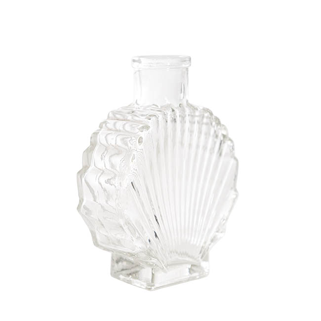Glass Shell Shape Bottle Vase Clear (8x3.5x10.8cmH)