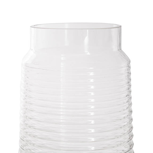 Glass Luminous Cylinder Vase Clear (12x20cmH)