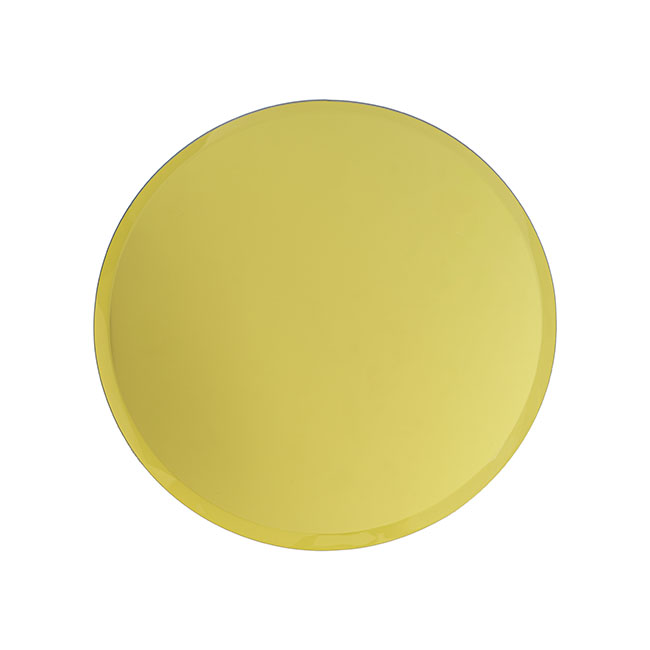 Round Mirror Glass Bevelled Plate Pack 2 Gold (20.5cmD)