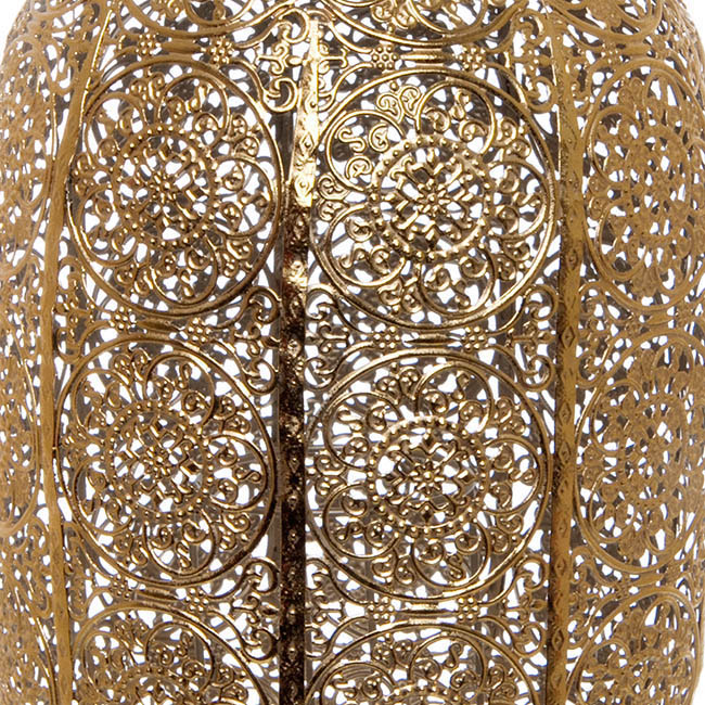 Darien Filigree Cylinder Lantern Gold (20cmDx37cmH)