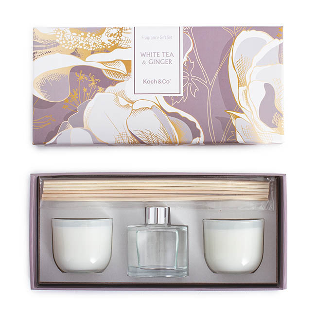 Candle & Diffuser Gift Set White Tea & Ginger (5.3x4.8cmH)