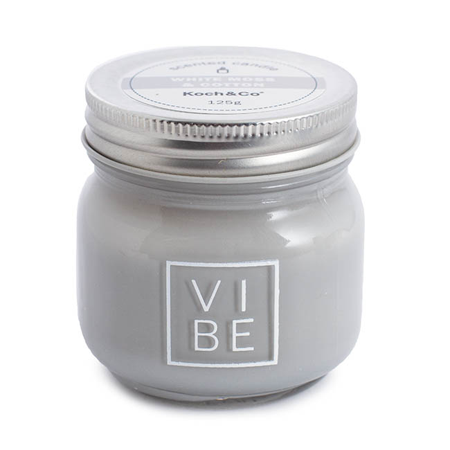 Scented Candle Jar Vibe White Moss & Cotton (7.5x7.5cmH)