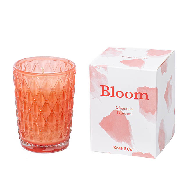 Scented Candle Bloom Coral Magnolia Blossom (6.5x9cmH)
